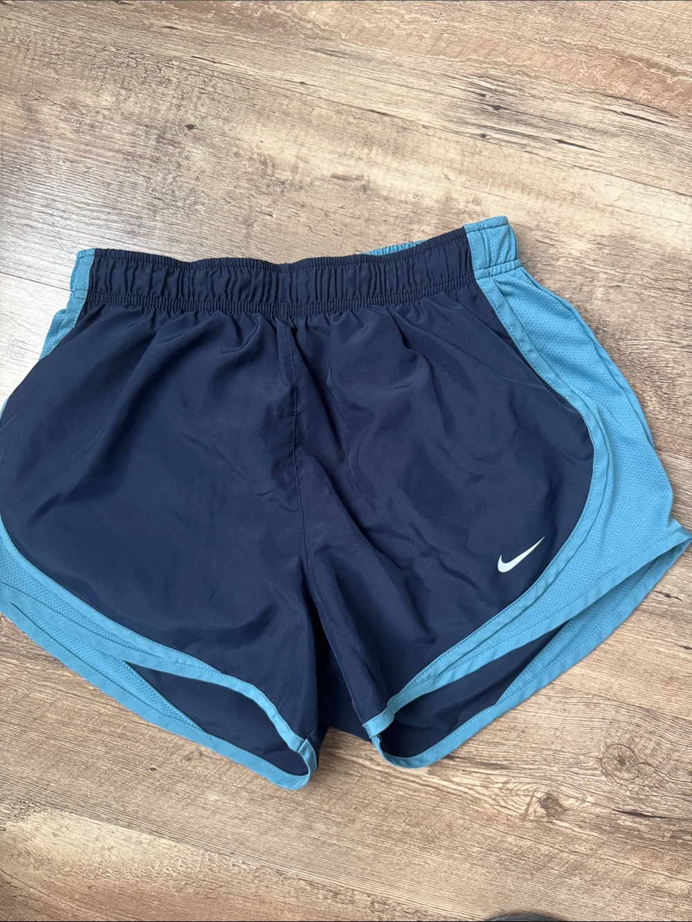 Nike Women's Navy with Light Blue Trim Athletic Shorts